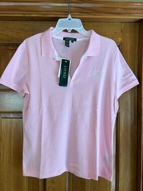 Lauren Ralph Lauren Light Pink Polo with White Trim